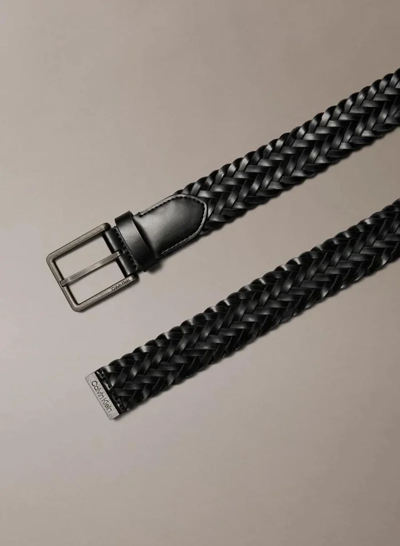 Calvin Klein Braided Full-Grain Leather Belt
