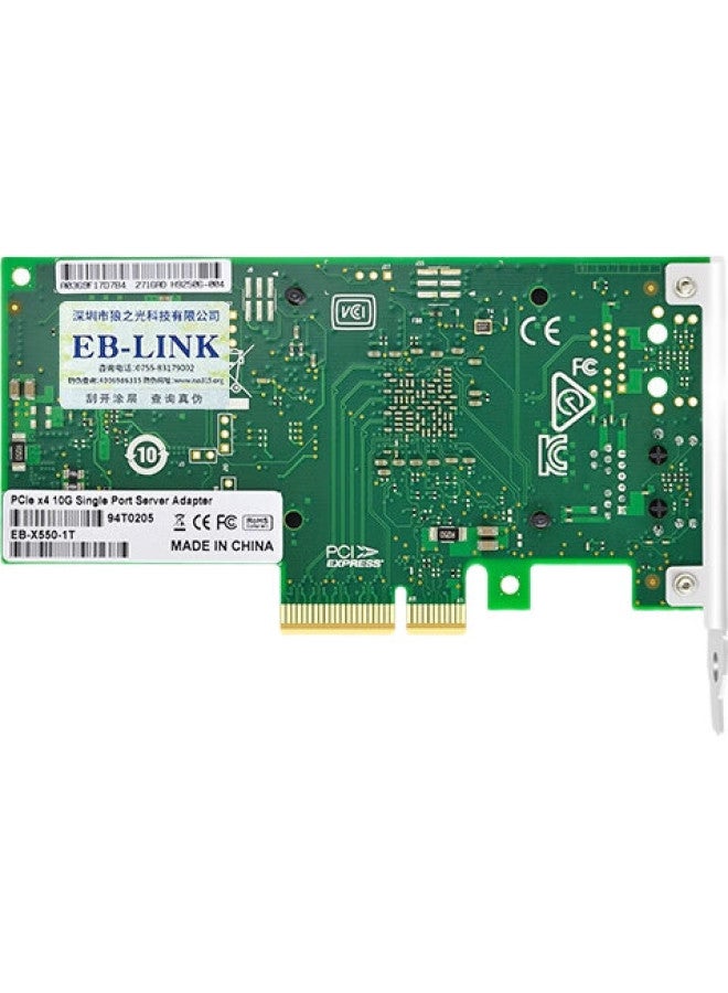 Eb-Link Intel X550 Chip, Pci-E X4 10G Single-Port Server Network Card, X550-T1 10G Electrical Port, Copper Cable Link Aggregation, Virtual Machine - Image 2