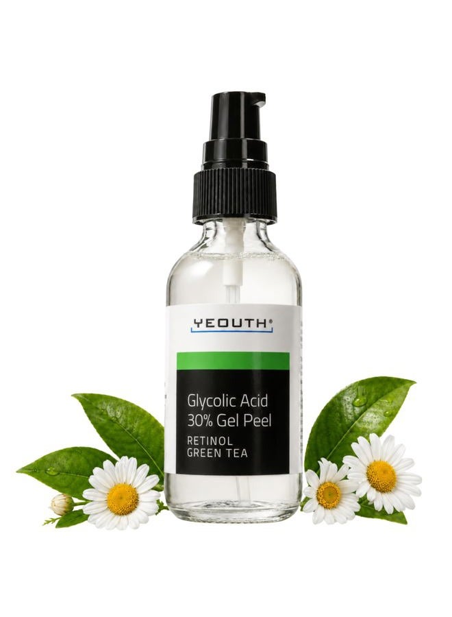 Yeouth Glycolic Acid Face Peel 30% with Retinol and Green Tea, Glycolic Acid Peel Targets the Appearance of Uneven Texture and Dull Skin, 1oz - Image 1