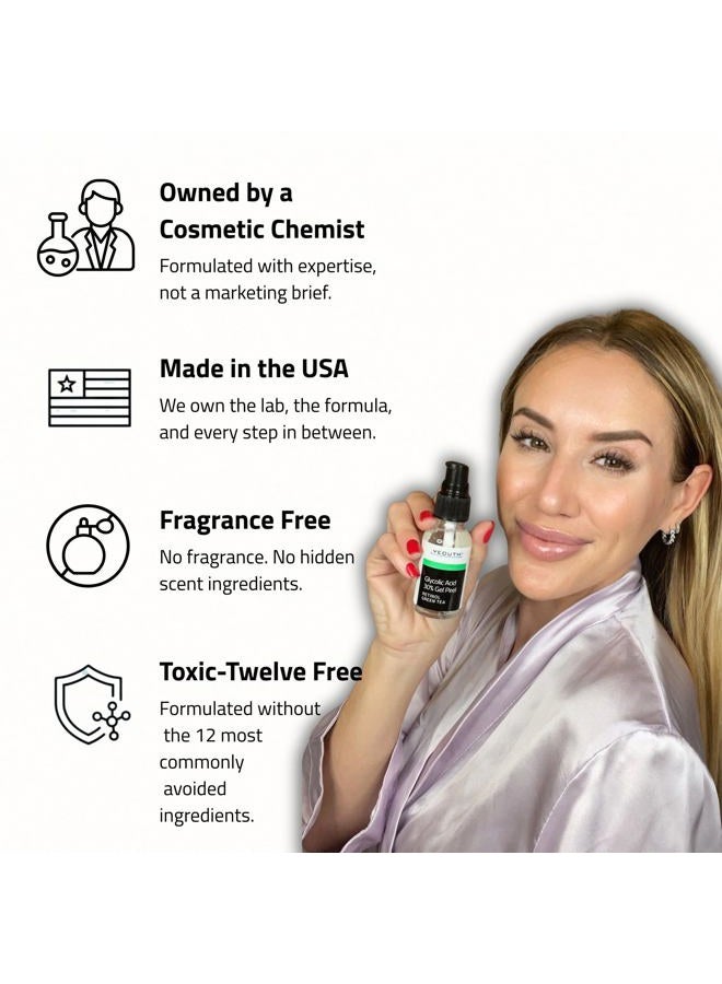 Yeouth Glycolic Acid Face Peel 30% with Retinol and Green Tea, Glycolic Acid Peel Targets the Appearance of Uneven Texture and Dull Skin, 1oz - Image 5