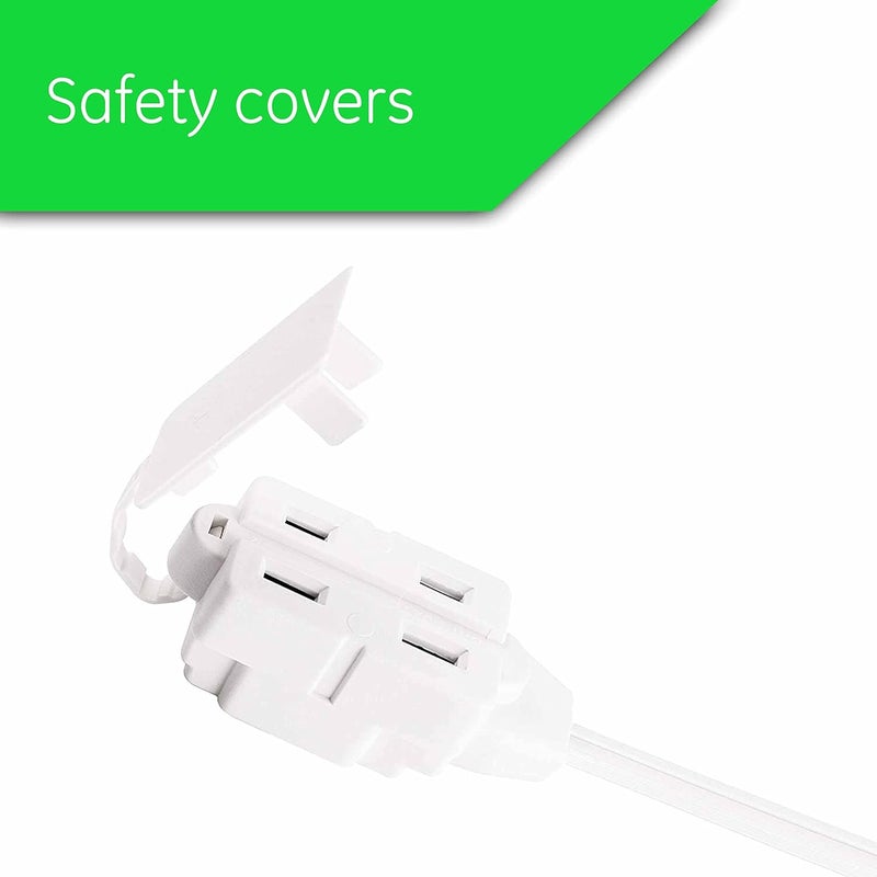 SUPREME PRO Twin Extension Cord Power Strip - 12 Foot Cord - 6 feet on Each Side - Outlet Plug with Safety Cover - Image 5