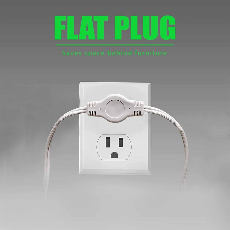 SUPREME PRO Twin Extension Cord Power Strip - 12 Foot Cord - 6 feet on Each Side - Outlet Plug with Safety Cover - Image 2