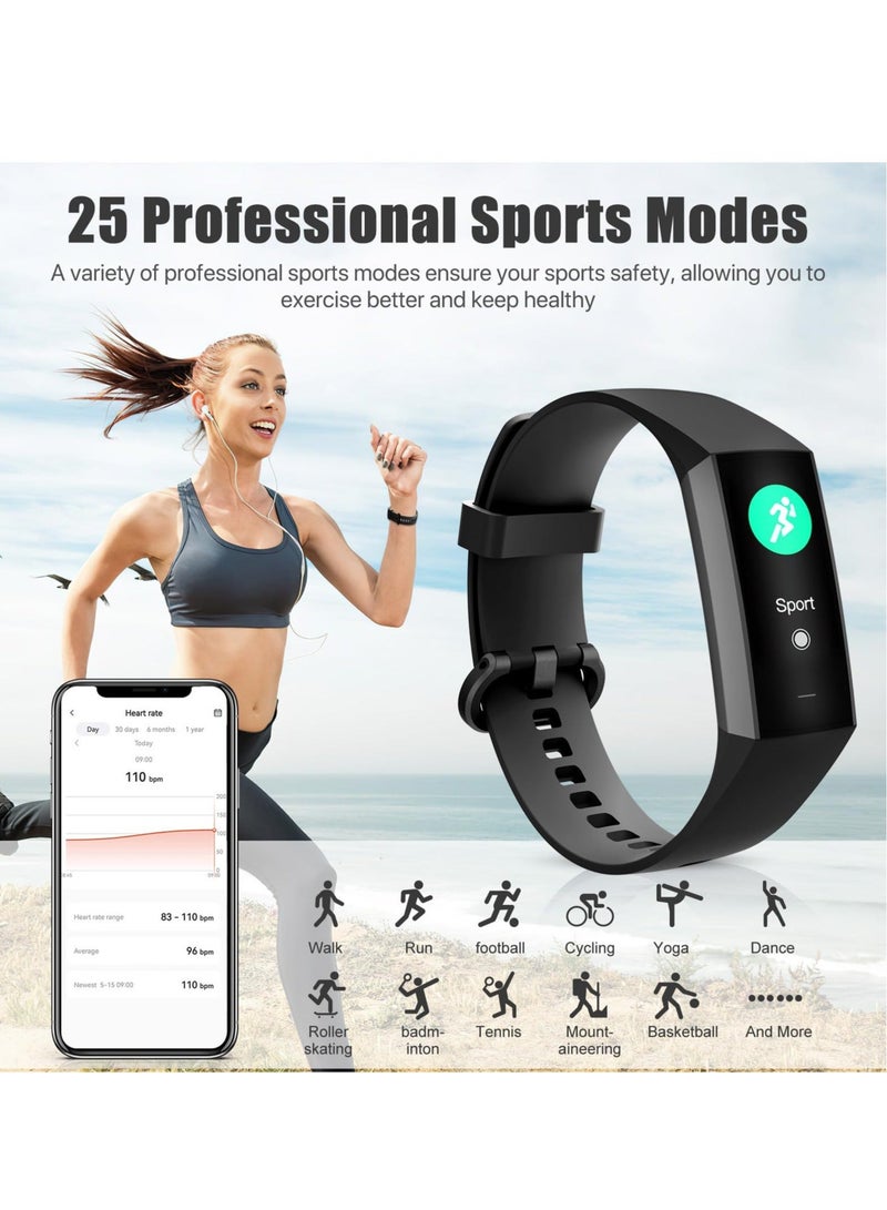 Captaintech Fitness Tracker,1.10''AMOLED Touch Color Screen Activity Tracker with Step Counter/Calories/Stopwatch, Health Tracker with Heart Rate Monitor, Sleep Tracker,Pedometer Watch for Women Men Kids - Image 2