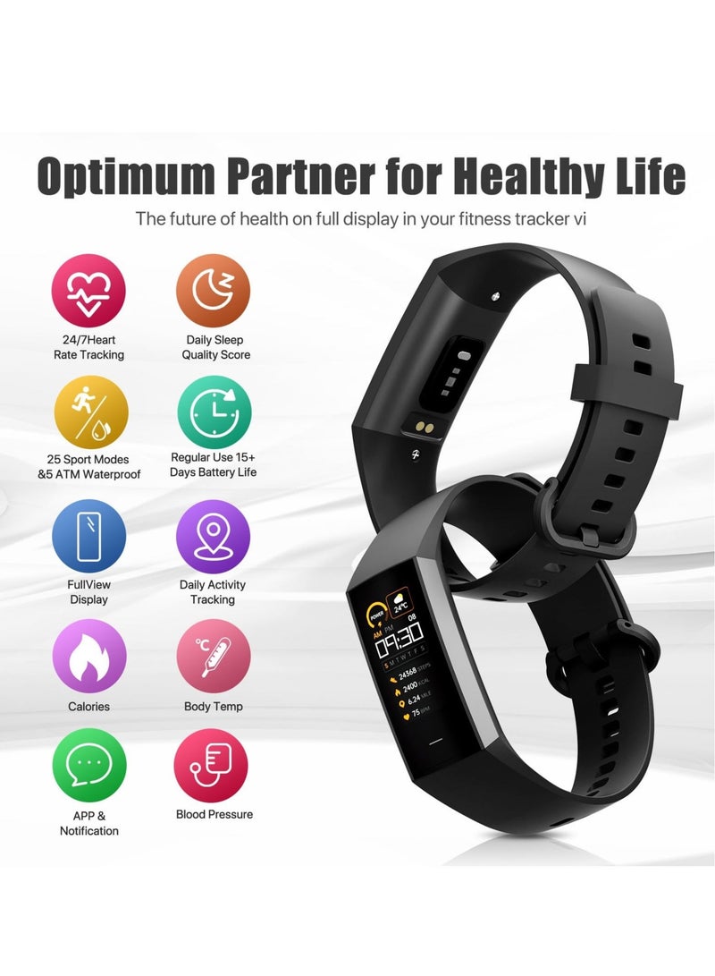Captaintech Fitness Tracker,1.10''AMOLED Touch Color Screen Activity Tracker with Step Counter/Calories/Stopwatch, Health Tracker with Heart Rate Monitor, Sleep Tracker,Pedometer Watch for Women Men Kids - Image 5