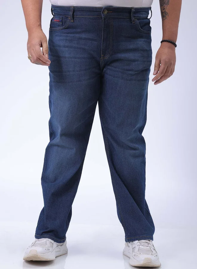 Plus Size Men Straight Fit Solid Jeans By HardSoda