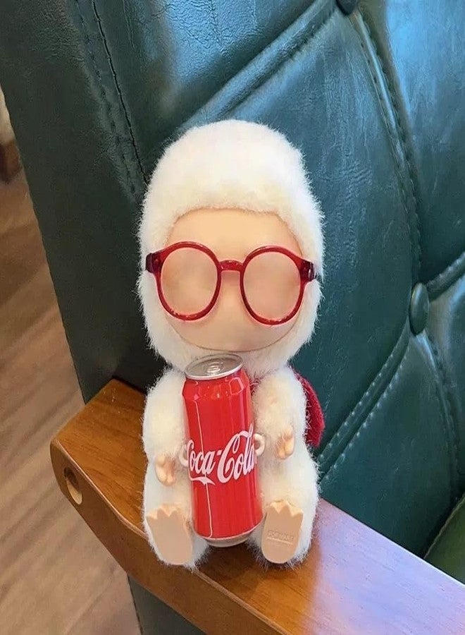 Jojedomo Used for Labubu Glasses Stuff Set,Compatible with Labubu Accessories for 17cm Doll (red Framed Glasses, M) - Image 3