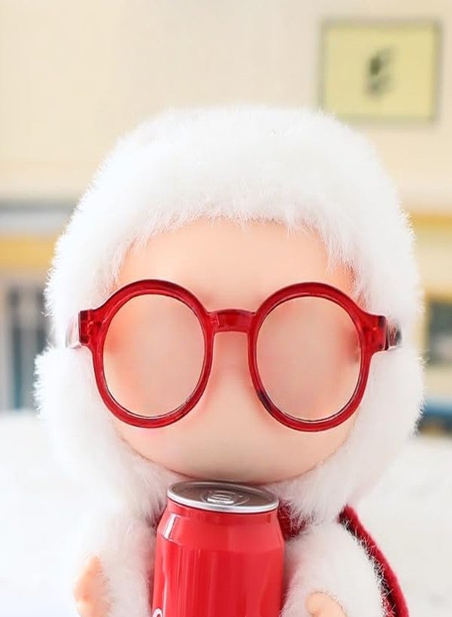 Jojedomo Used for Labubu Glasses Stuff Set,Compatible with Labubu Accessories for 17cm Doll (red Framed Glasses, M) - Image 4