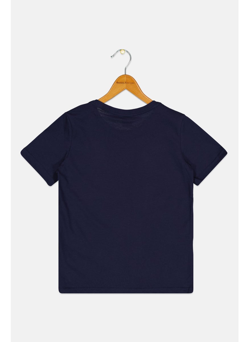 PUMA Kids Boy Embroidered Logo Short Sleeve Outdoor T-Shirt, Navy  - Image 2