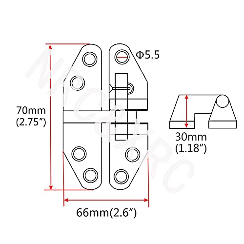 NRC&XRC Heavy Duty 316SS Marine Grade Casting Hatch Hinge 2-3/4" x 2-3/4" for Boat, RV - Image 2