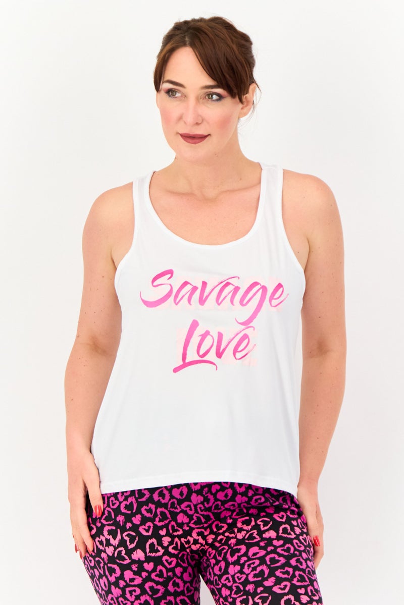 French Affair Women 2 Piece Graphic Sleeveless Top And Bottom Pajama Set, Multicolor - Image 2