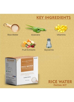Glamveda Rice Water Brightening Facial Kit Pack Of 2; 6 Steps Facial Kit; 80 Gm  - Image 4
