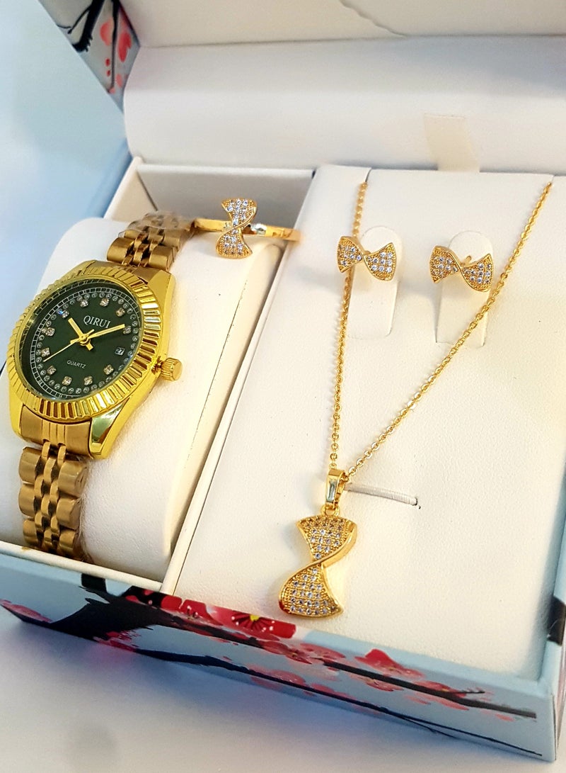 Women's watch and jewelry set