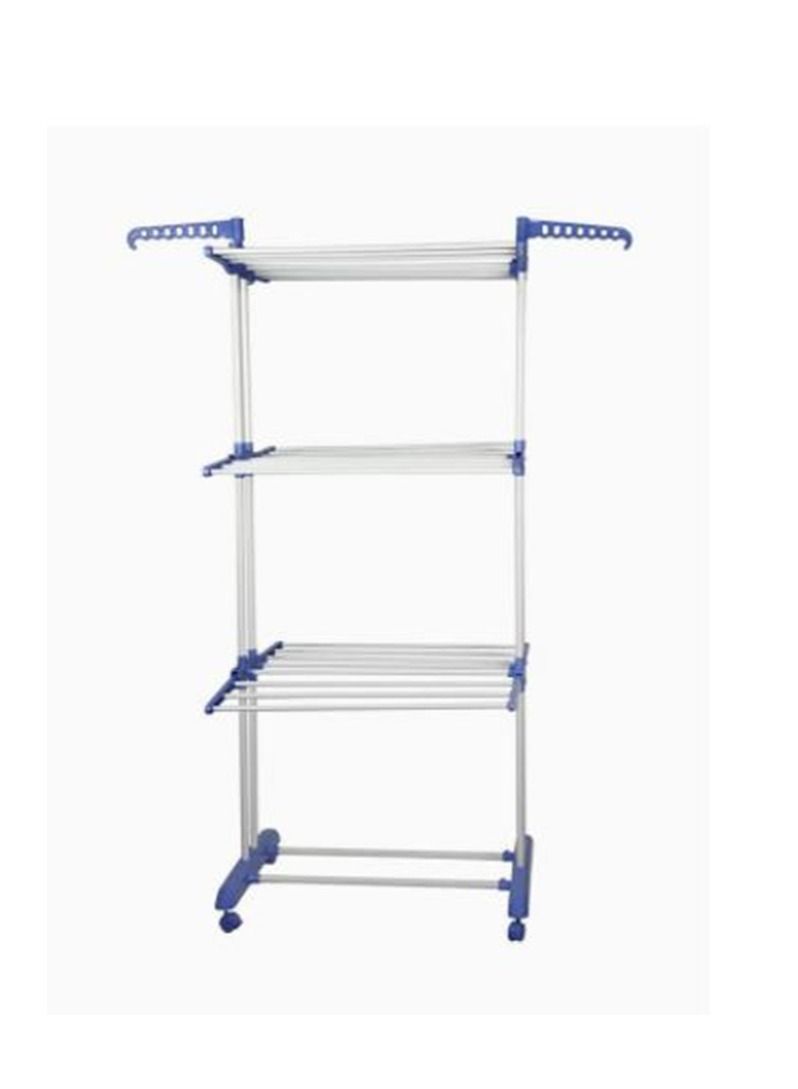 تجفيف الملابس المصنوعة من الفولاذ المقاوم للصدأ رف فضي/أزرق - Image 1