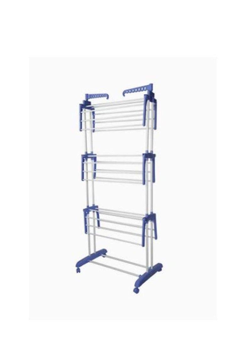 تجفيف الملابس المصنوعة من الفولاذ المقاوم للصدأ رف فضي/أزرق - Image 2