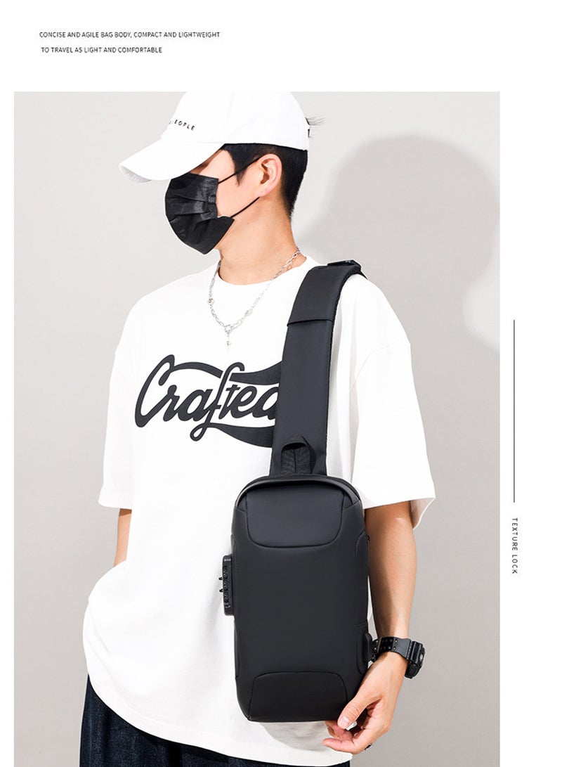 Sharpdo Crossbody Sling Backpacks Sling Bag for Men Women, Shoulder Backpack Chest Bags with USB Charger Port - Image 5