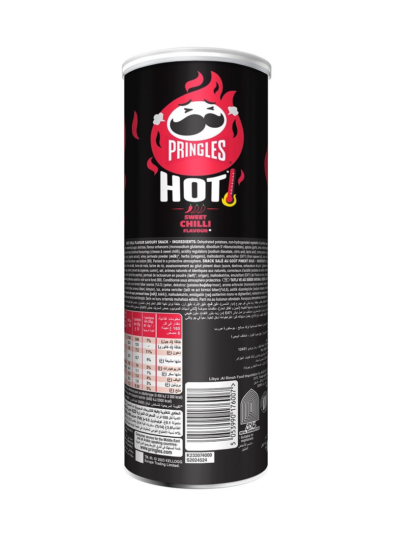 Pringles Hot Sweet Chilli Flavoured Potato Chips 160g - Image 2