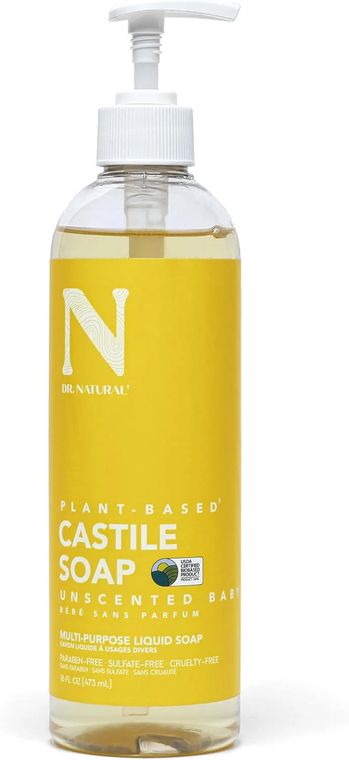 Dr. Natural Dr. Natural Unscented Castile Soap - Multi-Purpose Liquid Soap, 473 ml