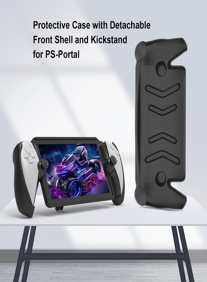 JOYTORN Full Protective Case Cover Compatible with PlayStation Portal Remote Player,PS5 Portal Case with Detachable Front Shell,Frosted Anti-Slip Handheld Design-Black - Image 5