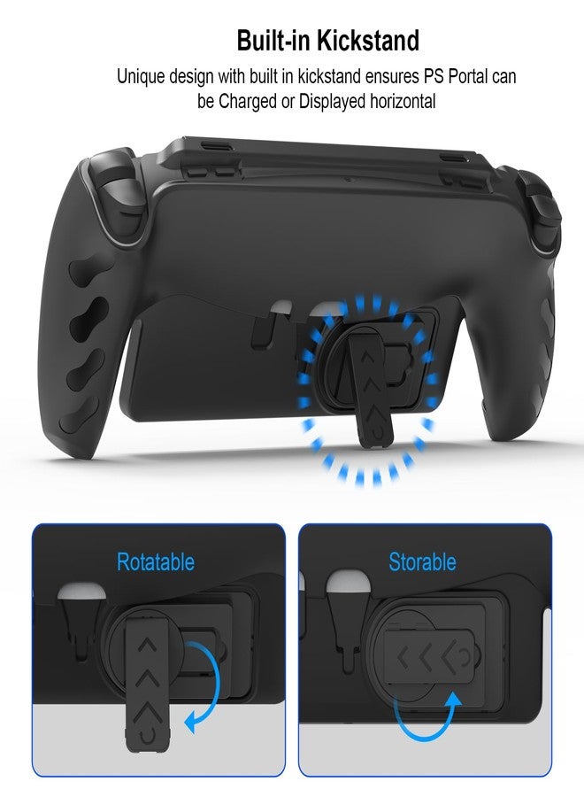 JOYTORN Full Protective Case Cover Compatible with PlayStation Portal Remote Player,PS5 Portal Case with Detachable Front Shell,Frosted Anti-Slip Handheld Design-Black - Image 4