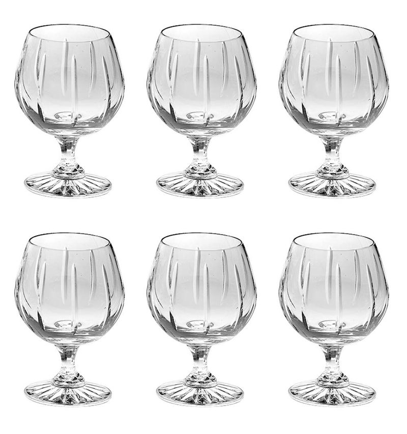 Barski Crystal  Sherry  Brandy  Cognac  Snifter  Glasses  Set of 6  Handcrafted  Crystal Glass  Great for Spirits  Drinks  Bourbon  Wine  9 ounce  Made in Europe