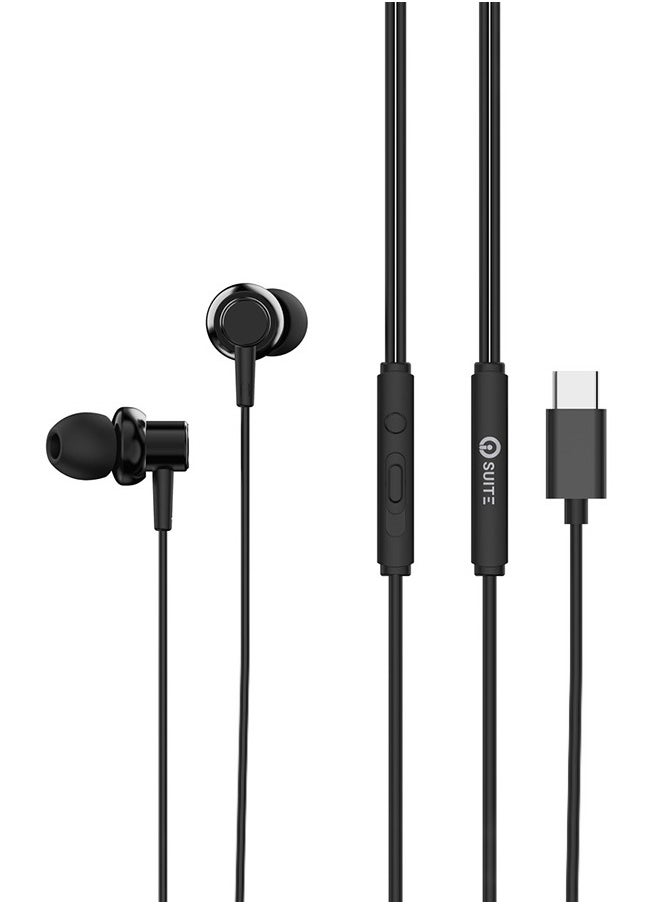 iOsuite Type-C In-Ear Headphones titanium, Black - R3C  - Image 1