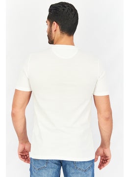LAMBORGHINI Men Crew Neck Short Sleeve Brand Logo T-Shirt, White  - Image 2