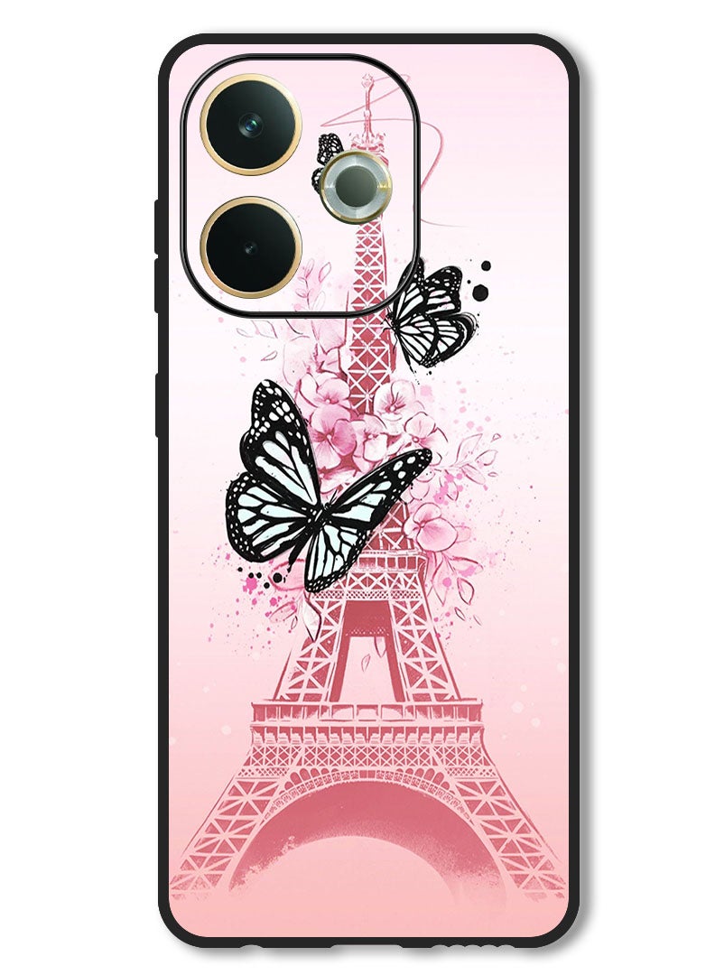 Theodor Case Compatible with Oppo A5 Pro Protection Shockproof Bumper Cover Black Butterflies - Image 1