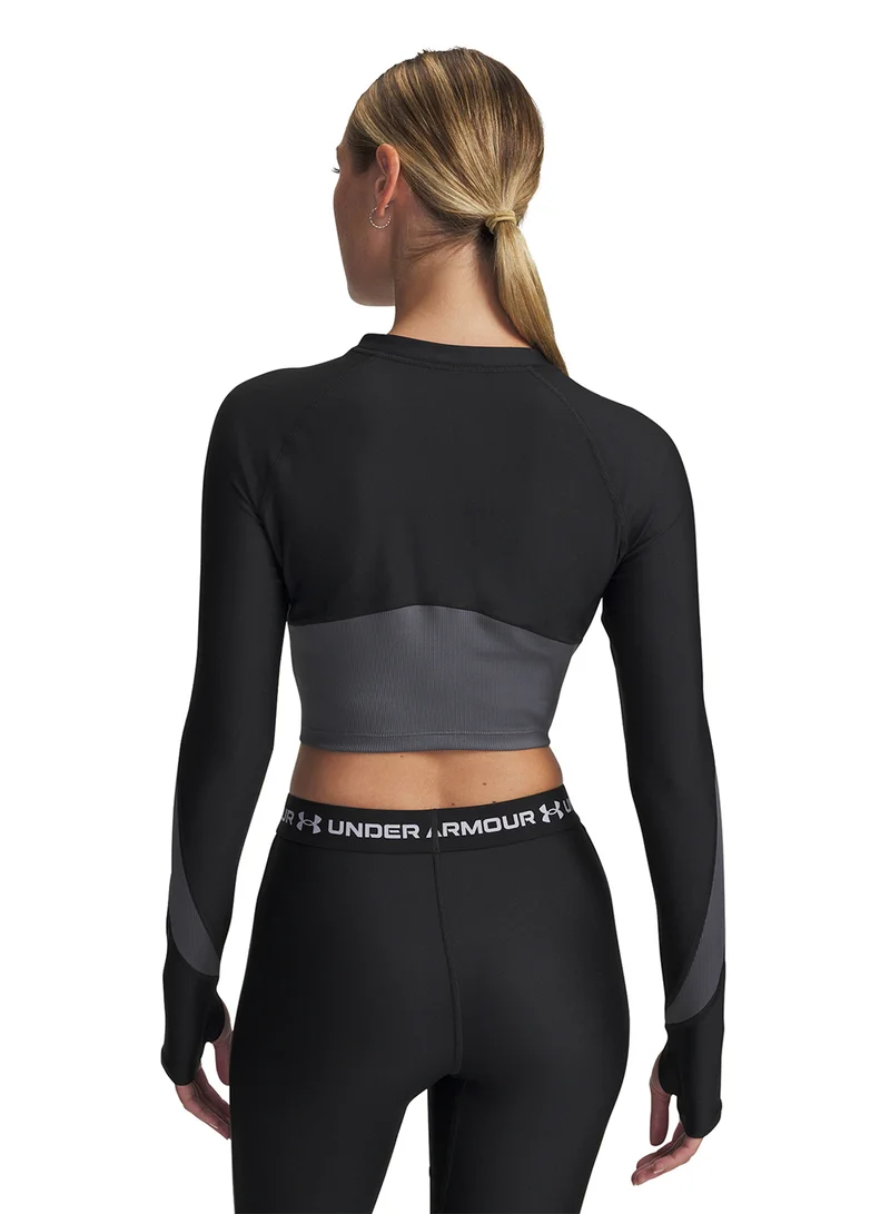 UNDER ARMOUR 1/4 HeatGear Ribbed Zip T-Shirt