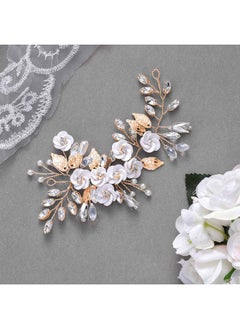 Silver Flower Bride Wedding Hair Vine Crystal Bridal Hair Piece Rhinestone Hair Accessories Leaf Hair Jewelry For Women And Girls(5.5Inches) (Bgold) - pzsku/ZC7B9D0EBD17B0C2E5A9FZ/45/_/1719065031/83e21dc7-4b36-41b2-b78a-228c11ba196a