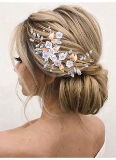 Silver Flower Bride Wedding Hair Vine Crystal Bridal Hair Piece Rhinestone Hair Accessories Leaf Hair Jewelry For Women And Girls(5.5Inches) (Bgold) - pzsku/ZC7B9D0EBD17B0C2E5A9FZ/45/_/1719065035/cedde89c-c73c-4fdb-a52a-4393f643bd25