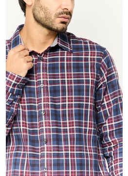 Michael Kors Men Classic Fit Long Sleeves Plaid Casual Shirt, Multicolor  - Image 3