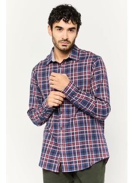 Michael Kors Men Classic Fit Long Sleeves Plaid Casual Shirt, Multicolor  - Image 1
