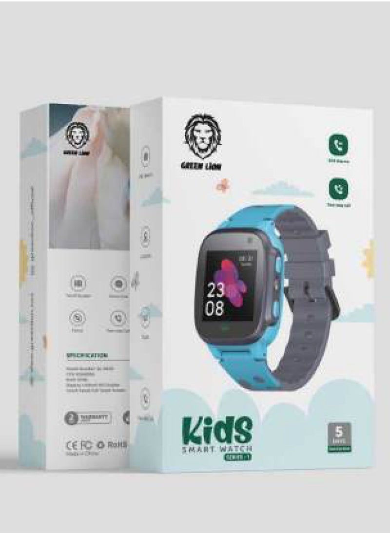 GREEN LION - Kids Smart Watch with Location and sim card slot and SOS Alarm and HD touch screen and voice chat and contact call and flash light - Image 1