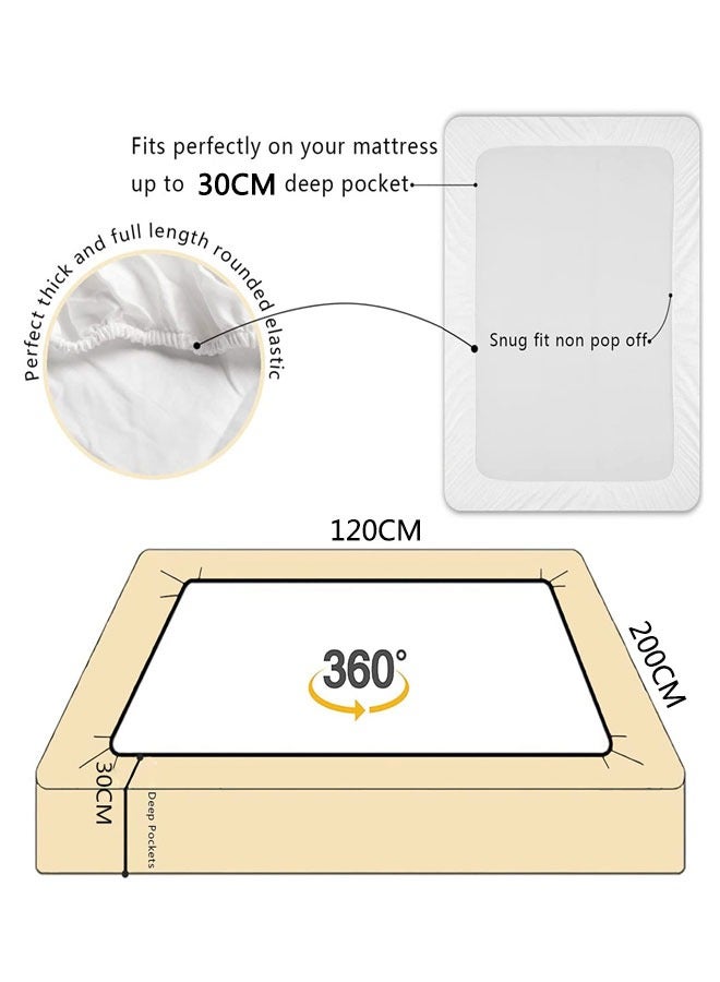 HAWAWA Twin Mattress Protector, Premium 100% Waterproof Mattress Cover, Noiseless Breathable Soft, Fitted Deep Pocket 5-26cm Bed Cover, Vinyl Free 120X200+30cm - Image 2