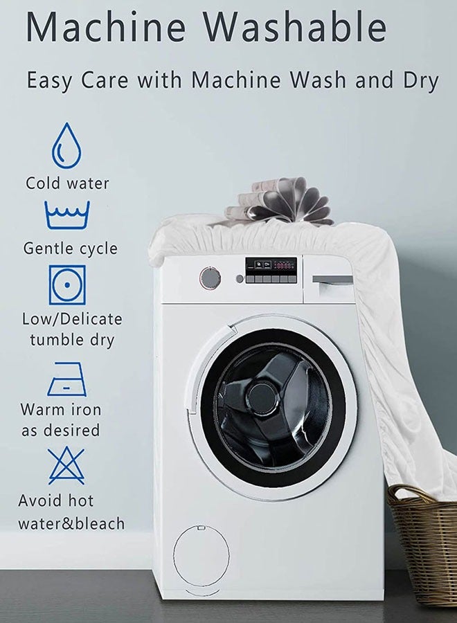 HAWAWA Twin Mattress Protector, Premium 100% Waterproof Mattress Cover, Noiseless Breathable Soft, Fitted Deep Pocket 5-26cm Bed Cover, Vinyl Free 120X200+30cm - Image 5