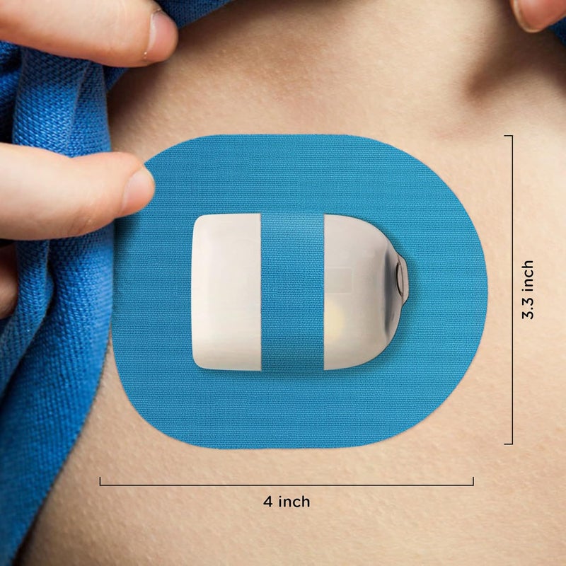 SIMPATCH Omnipod Adhesive Patch with Strap (25-Pack) – Waterproof Adhesive, CGM Tape (Blue) - Image 4