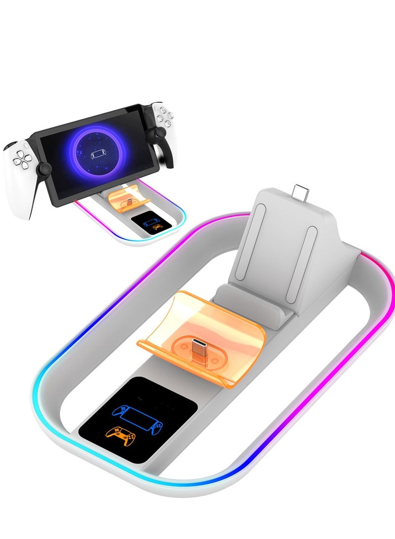 رصيف الشحن للاشغل عن بعد بوابة بلاي ستيشن وحدة تحكم PS5 مع ضوء RGB - Image 2