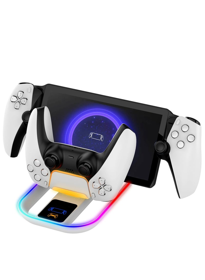 رصيف الشحن للاشغل عن بعد بوابة بلاي ستيشن وحدة تحكم PS5 مع ضوء RGB - Image 3