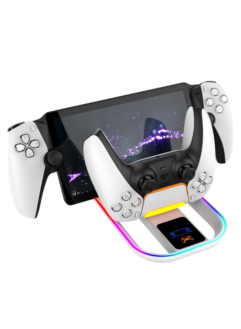 رصيف الشحن للاشغل عن بعد بوابة بلاي ستيشن وحدة تحكم PS5 مع ضوء RGB - Image 4