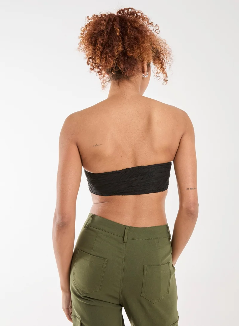 Pink Vanilla Tiger Print Textured Corset Top