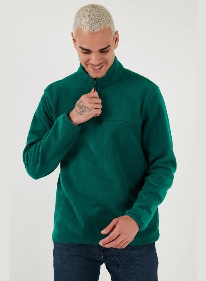 Buratti Regular Fit Anti-Pilling Non-Pilling Standing Collar Thick Winter Raised Polar Fleece Men's POLAR 5896700