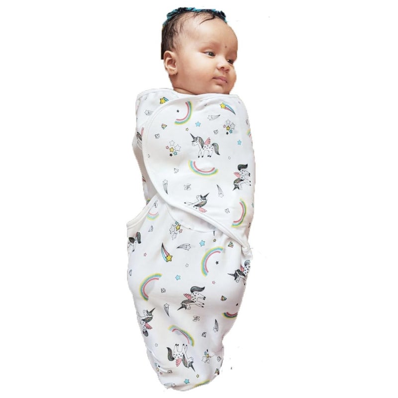 MammaChamp SwaddleBlanketWrapAdjustable Sleeping Bag Sack for Infant Baby 03 Months Unicorn Design Pack of 1