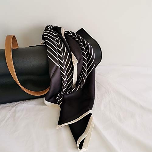 FONYVE Silk Feeling Scarf Medium Square Satin Head Wrap for Women 27.5 inches - Image 4