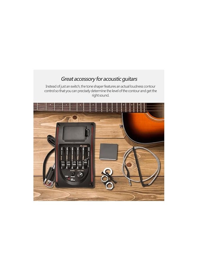 Dilwe Guitar Pickup, EQ PS-500 5Band Equalizer Digital Tuner Pickup for Acoustic Guitar - Image 3