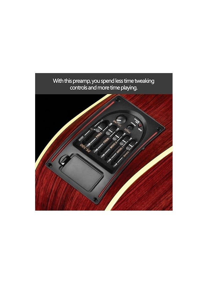 Dilwe Guitar Pickup, EQ PS-500 5Band Equalizer Digital Tuner Pickup for Acoustic Guitar - Image 2