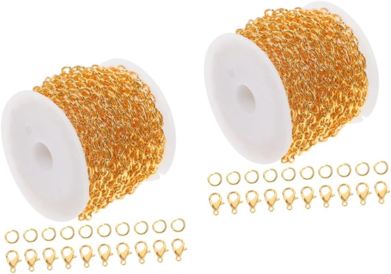 2 Sets Jewelry Chain Lobster Clasps Jump Rings For DIY Jewelry Making - Image 1