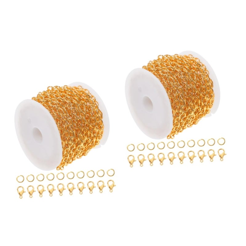 2 Sets Jewelry Chain Lobster Clasps Jump Rings For DIY Jewelry Making - Image 2
