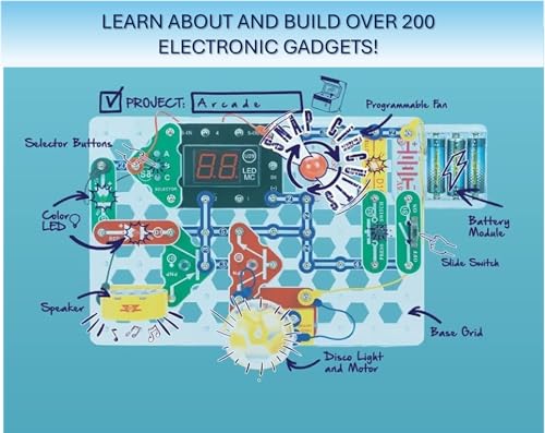 Snap Circuits “Arcade”, Electronics Exploration Kit, Stem Activities for Ages 8+, Full Color Project Manual (SCA-200) - Image 3