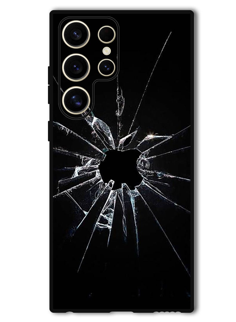 Theodor Protective Case Anti Scratch Shock Proof Bumper Cover For Samsung Galaxy S24 Ultra Cracked Glass Apple Logo - Image 1