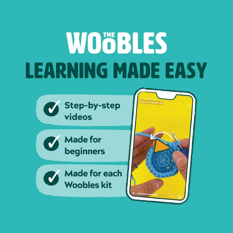 The Woobles طقم الكروشيه للمبتدئين من ووبلز - طقم حياكة وكروشيه سهل للحيوانات كما تم عرضه في شارك تانك - فيليكس الثعلب - Image 4